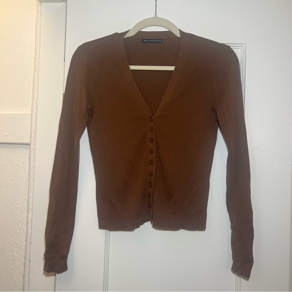 Brandy Melville brown thin cardigan sweater - Picture 5 of 9